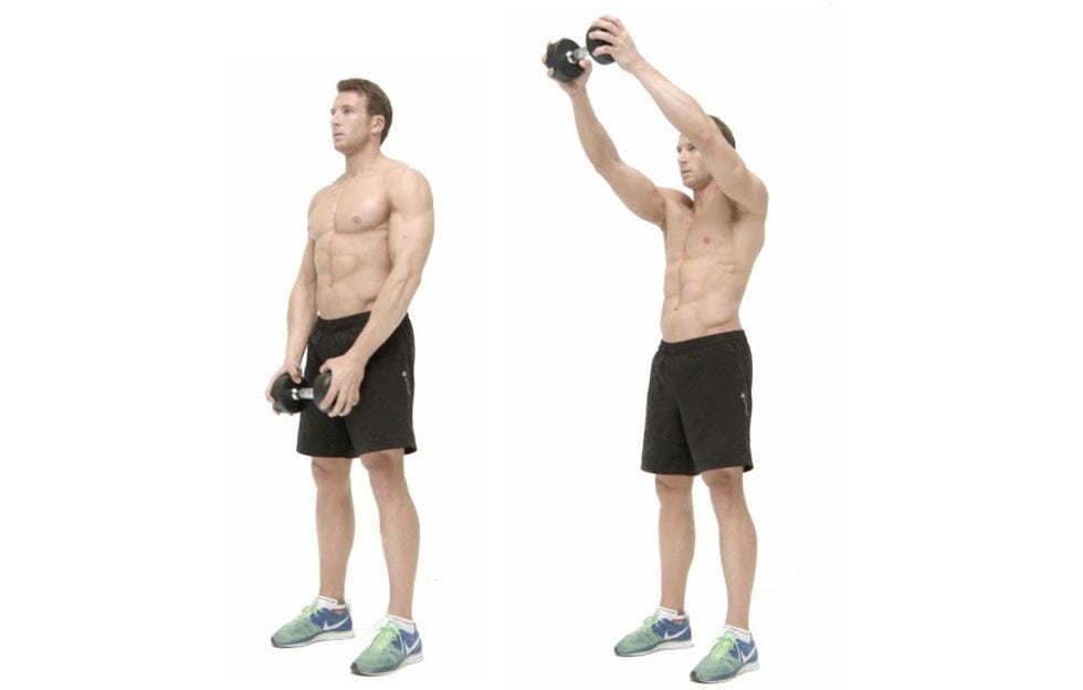 single dumbbell shoulder raise