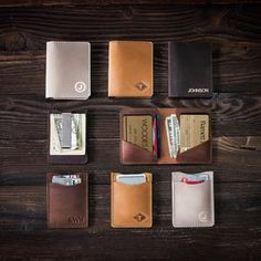 Money Clip Wallet 3 | Etsy Wooden Background Wallet Photo, Personalized Money Clip Wallet, Luxury Leather Trifold Wallet With Bill Compartment, Leather Money Clip, Handmade Leather Wallets On Wooden Table, Artisan Brown Wallet With Interior Card Slots, Rustic Leather Wallets With Card Slots, Artisan Brown Wallets With Interior Card Slots, Money Clip Leather Wallet