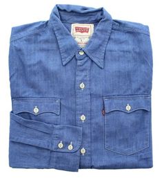 Levi Men's Denim Shirt Long Sleeve Collared Button Down Western Flap Pockets | eBay Tropical Shirts, Denim Shirt Men, Levi Jeans 501, Ebay Clothes, Work Shirts, Mens Polo Shirts, Denim Shirt, Denim Button Up, Levi Jeans