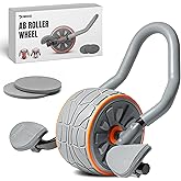 DMoose Fitness Ab Roller Wheel with Elbow Support & 2 Knee Pads - Abdominal Exercise Trainer for Core Strength Training - Ult