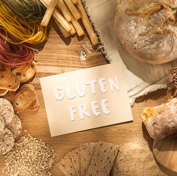 Gluten free food. Various pasta, bread and snacks on wooden background from top view gluten free food. various pasta, bread and snacks on wooden background from top view