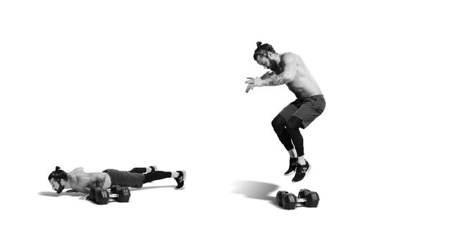 burpee over dumbbell burpee over dumbbell