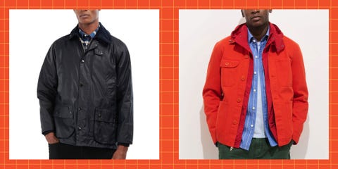 Comparison of two jackets on a model. Comparison of two jackets on a model.