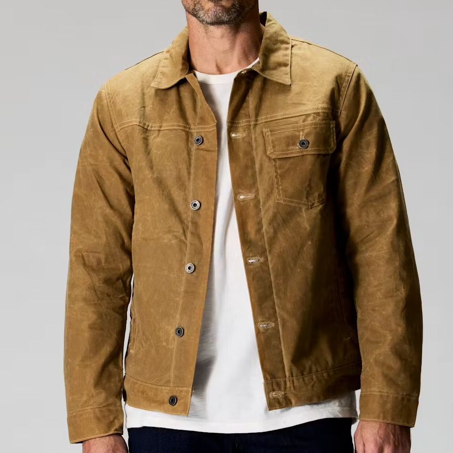 Flannel-Lined Waxed Trucker Jacket Flannel-Lined Waxed Trucker Jacket