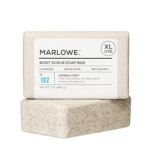 MARLOWE. Body Scrub Soap, Exfoliating Soap Bar, Sage + Fir, 7 oz | Scrub Soap Bar that deeply cleanses and exfoliates while buffing away rough, dry skin. Original Sage + Fir scent.